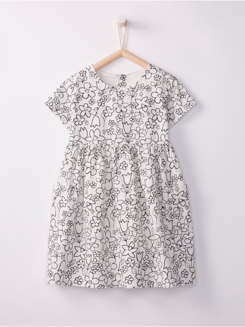 Hanna Andersson - White Dress with Black Floral - Size 4